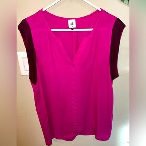 Cabi Fuscia Sleeveless Fuschia Blouse Sz M